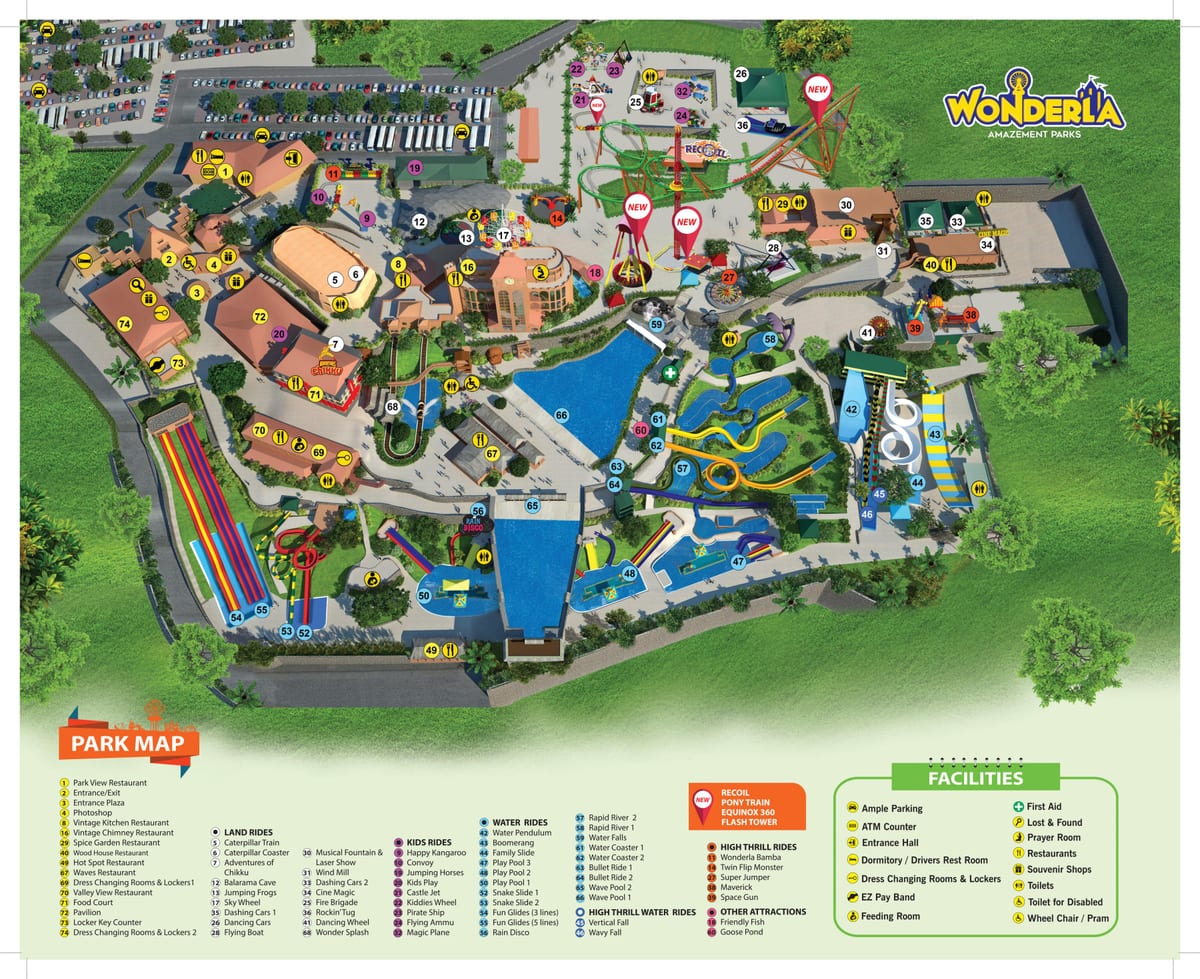 Бангалор Wonderla газрын зураг